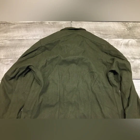 US Army OG-108 Olive Green Heavy Wool Field Shirt Jacket 1950s Vintage Medium